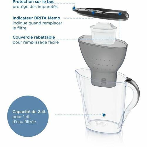 Kande Med Filter Brita Carafe Marella Grafit Plastik 2,4 L