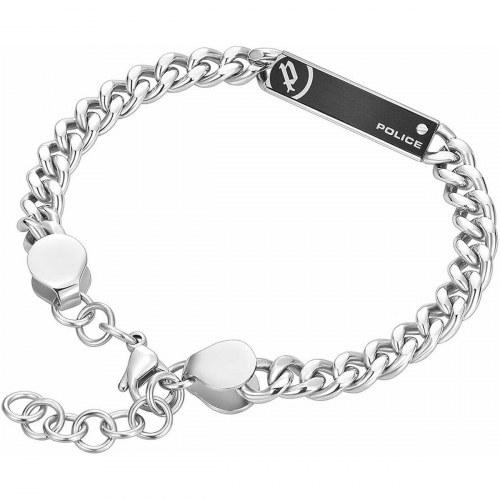 Police armbånd til mænd - sølvfarvet metal, moderne design