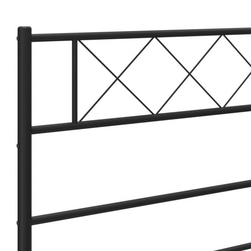 Sengeramme med sengegavl 75×190 cm - metal, sort