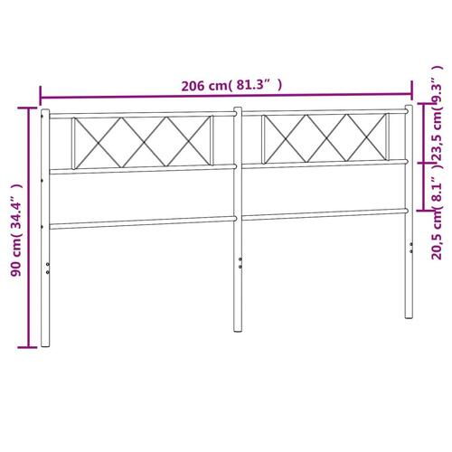 Sengegavl 200 cm metal sort