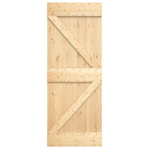 Skydedør med monteringssæt 70x210 cm massivt fyrretræ