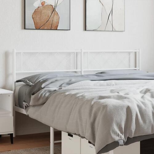Sengegavl 140 cm metal hvid