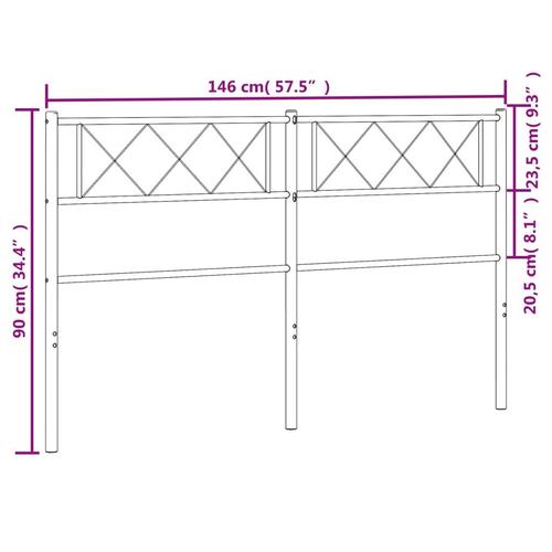 Sengegavl 140 cm metal hvid