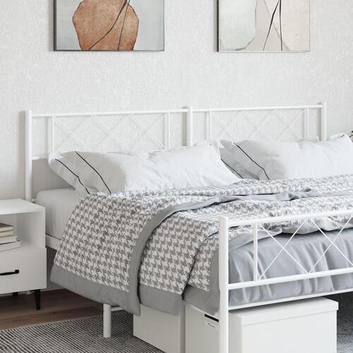 Sengegavl 160 cm metal hvid