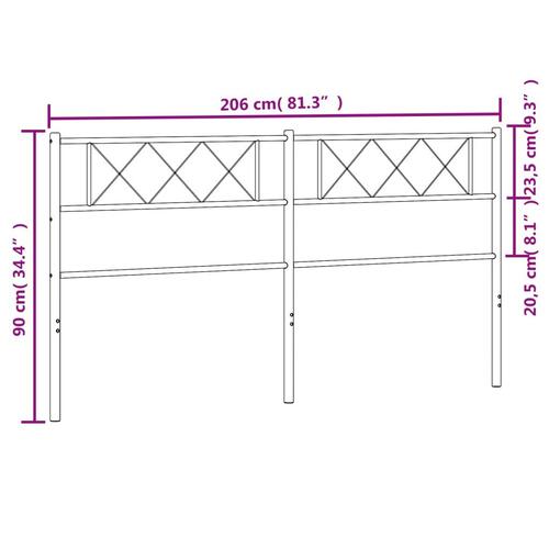 Sengegavl 200 cm metal hvid