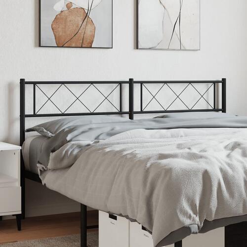 Sengegavl 150 cm metal sort