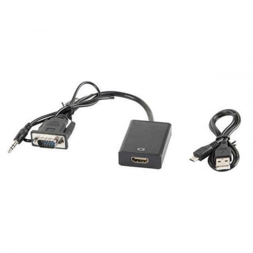 Lanberg HDMI til VGA adapter AD-0021-BK - sort, 20 cm