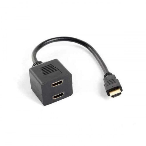 Lanberg AV-adapter/konverter AD-0019-BK - HDMI splitter, sort, 20 cm
