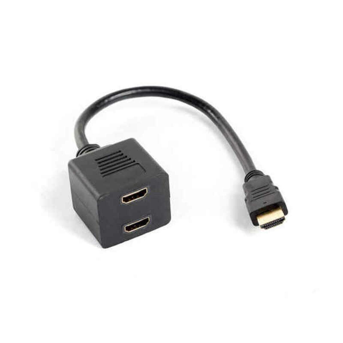Lanberg AV-adapter/konverter AD-0019-BK - HDMI splitter, sort, 20 cm