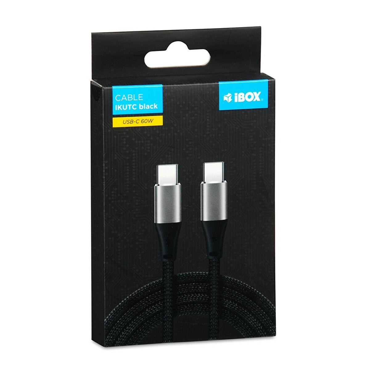 Ibox USB‑C til USB‑C kabel IKUTC2B - Sort, 2 m