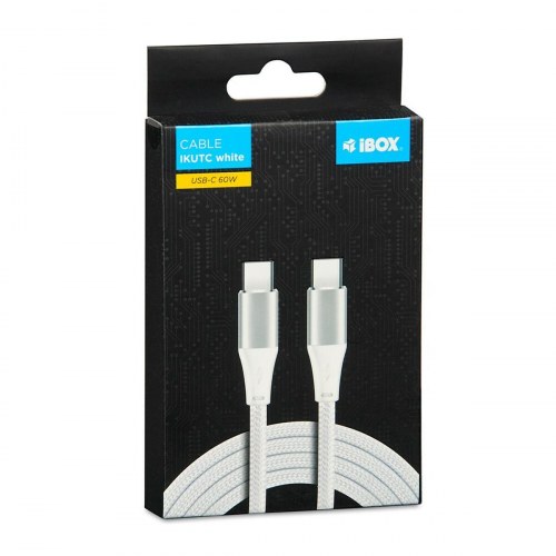 Ibox USB-C til USB-C kabel 2 m - hvid (IKUTC2W)