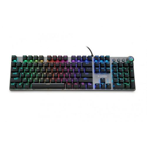 Tastatur Ibox AURORA K-4 Sort Sort/Sølvfarvet QWERTY