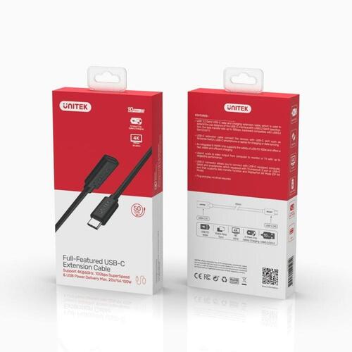 Kabel USB C Unitek C14086BK Sort 50 cm