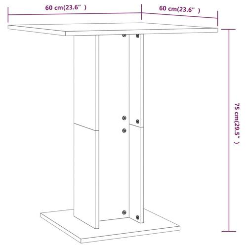 Barbord 60x60x75 cm spånplade hvid