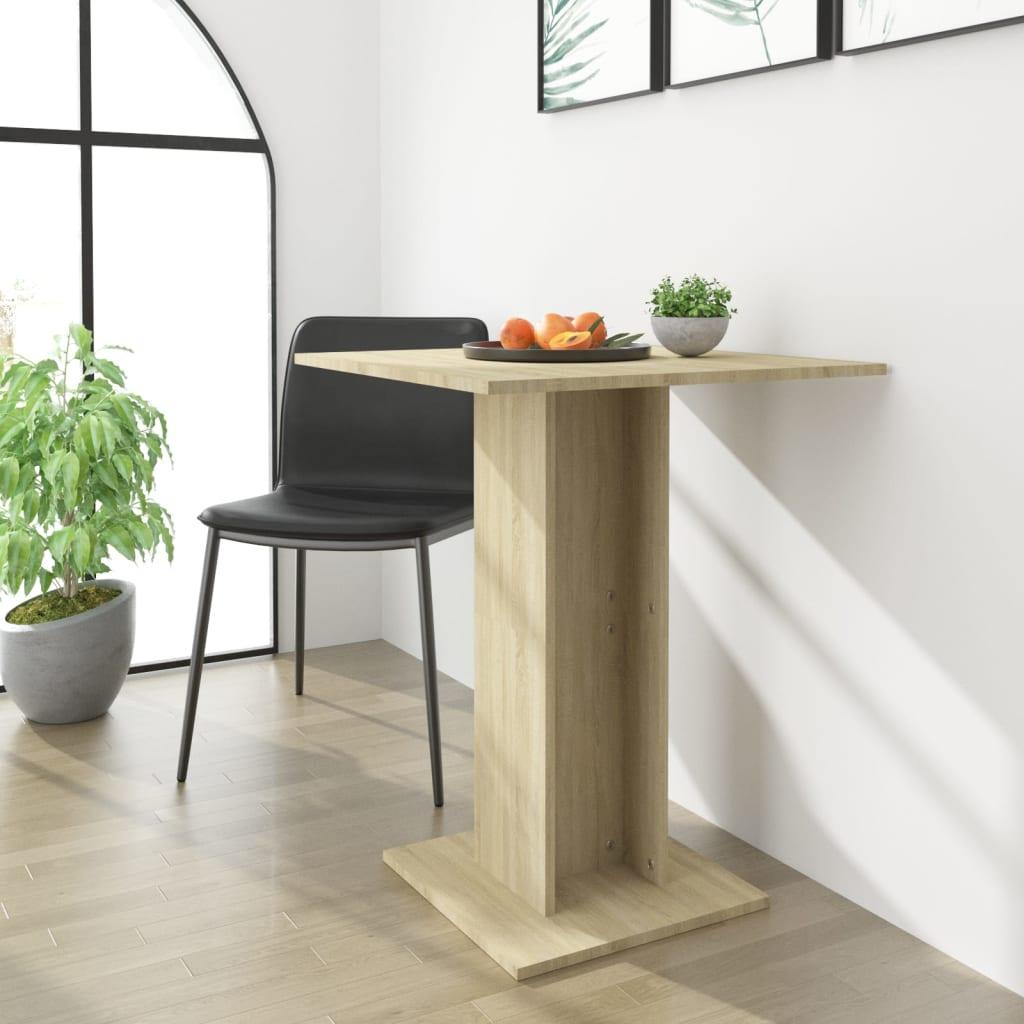 Bistrobord 60x60x75 cm konstrueret træ sonoma-eg