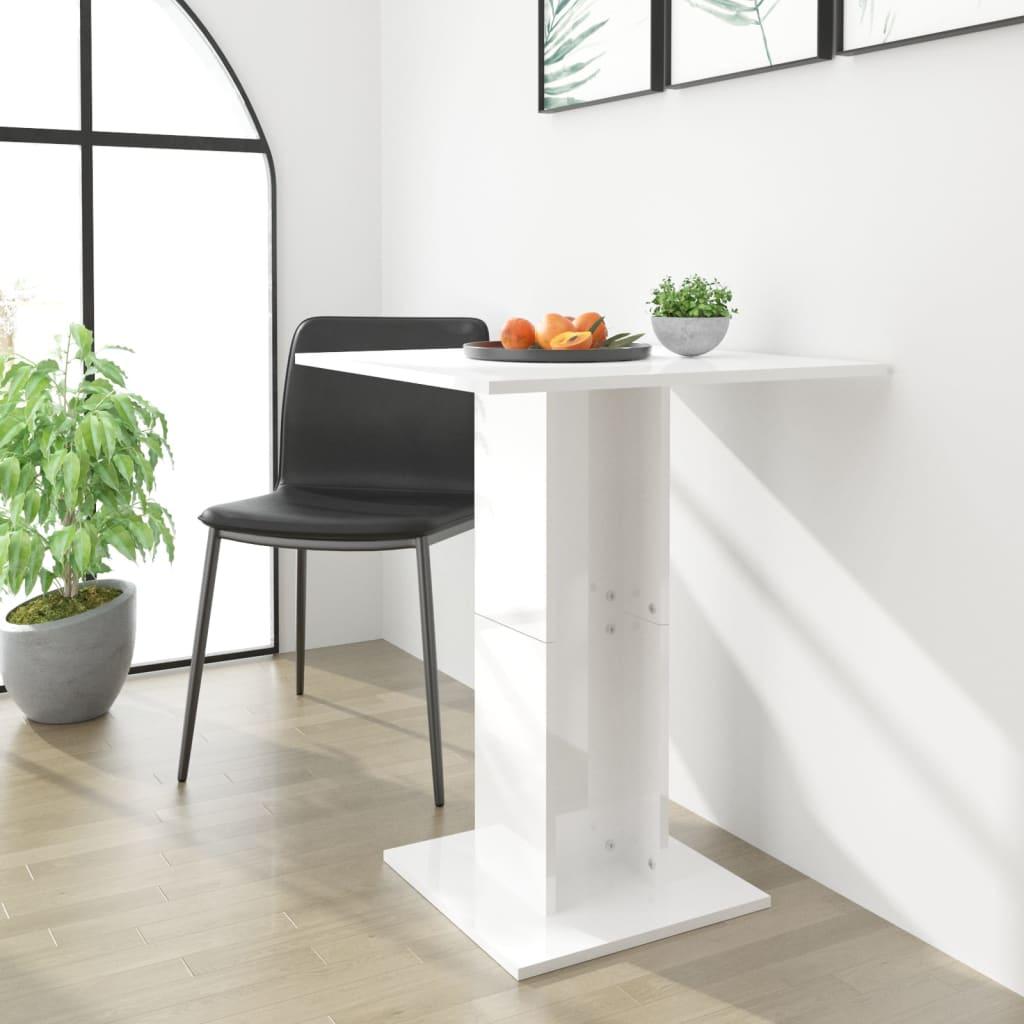 Bistrobord 60x60x75 cm konstrueret træ hvid højglans