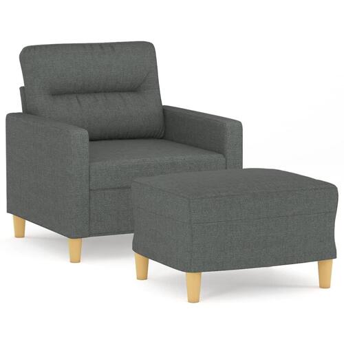 Sofastol med fodskammel 60 cm stof Mørkegrå