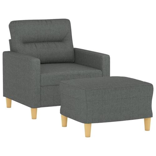 Sofastol med fodskammel 60 cm stof Mørkegrå