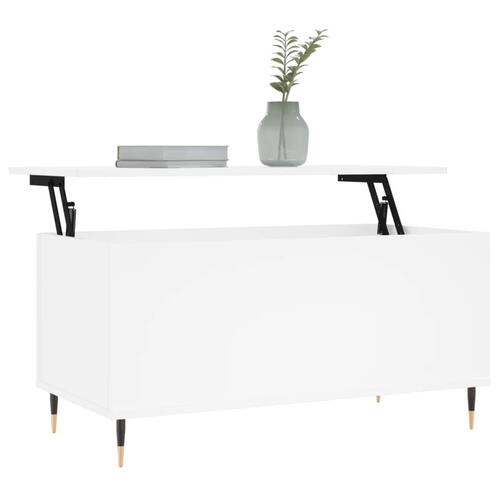 Sofabord 90x44,5x45 cm konstrueret træ hvid