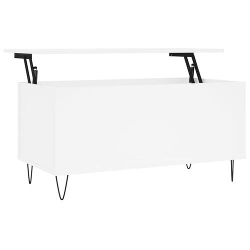 Sofabord 90x44,5x45 cm konstrueret træ hvid