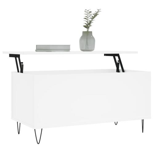 Sofabord 90x44,5x45 cm konstrueret træ hvid