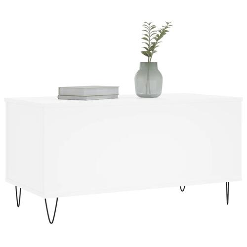 Sofabord 90x44,5x45 cm konstrueret træ hvid