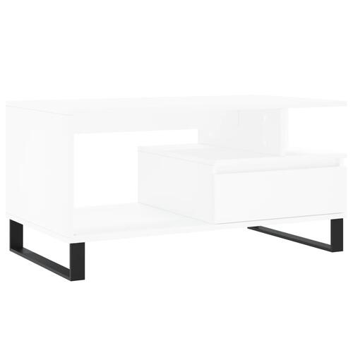 Sofabord 90x49x45 cm konstrueret træ hvid