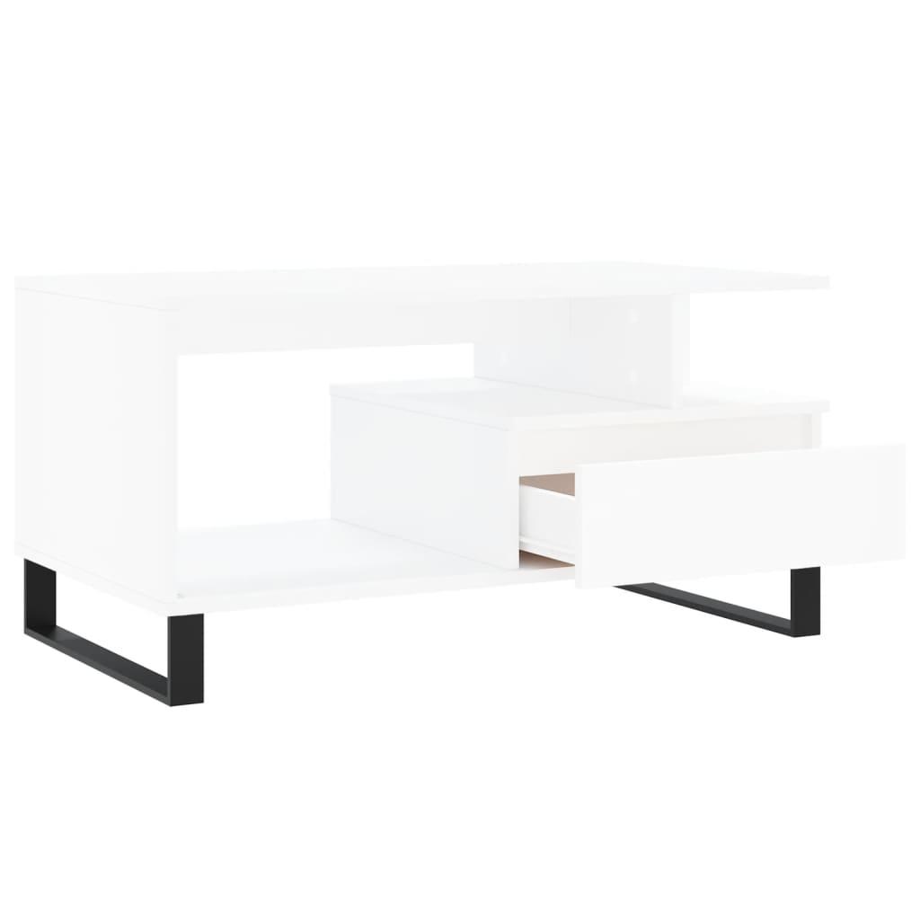 Sofabord 90x49x45 cm konstrueret træ hvid