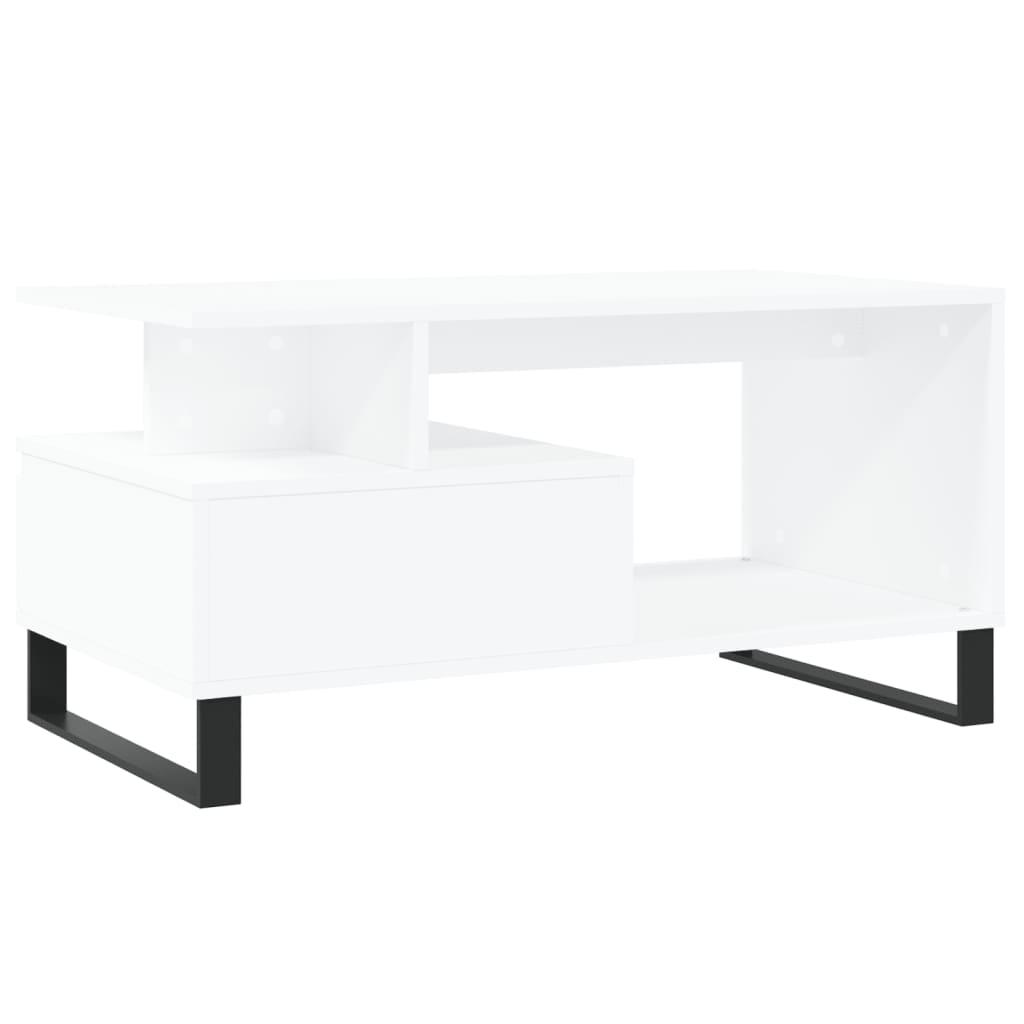 Sofabord 90x49x45 cm konstrueret træ hvid