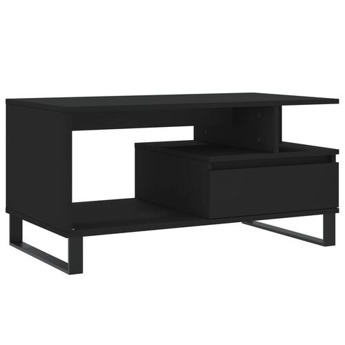 Sofabord 90x49x45 cm konstrueret træ sort