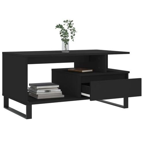 Sofabord 90x49x45 cm konstrueret træ sort