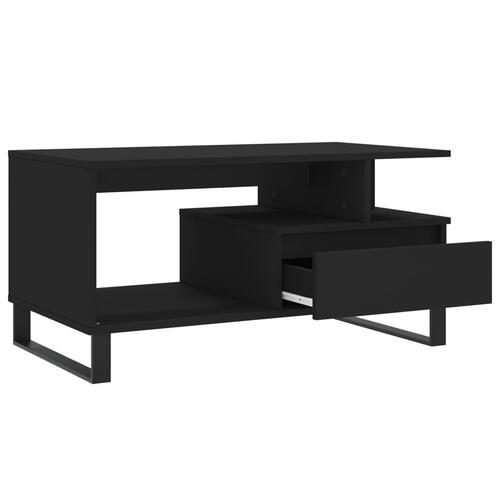 Sofabord 90x49x45 cm konstrueret træ sort