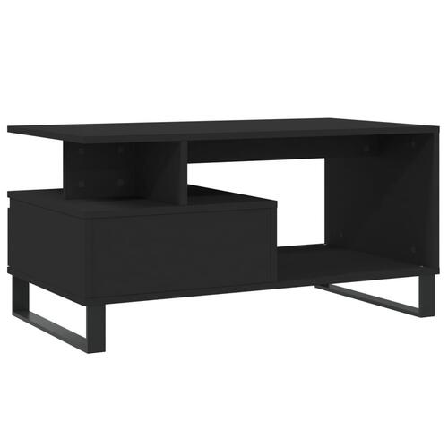 Sofabord 90x49x45 cm konstrueret træ sort