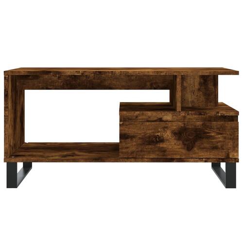 Sofabord 90x49x45 cm konstrueret træ røget egetræsfarve