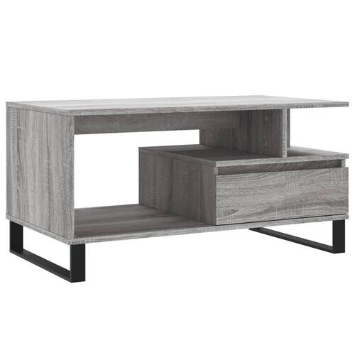 Sofabord 90x49x45 cm konstrueret træ Grå sonoma-eg