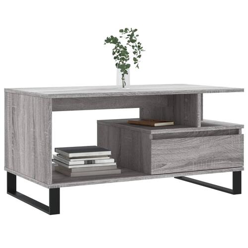 Sofabord 90x49x45 cm konstrueret træ Grå sonoma-eg
