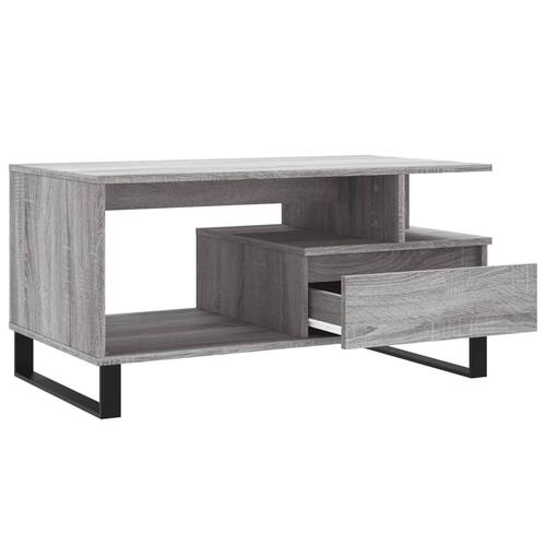 Sofabord 90x49x45 cm konstrueret træ Grå sonoma-eg