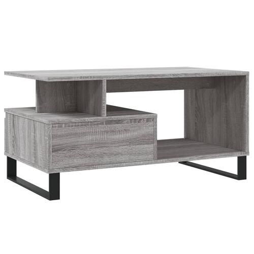 Sofabord 90x49x45 cm konstrueret træ Grå sonoma-eg