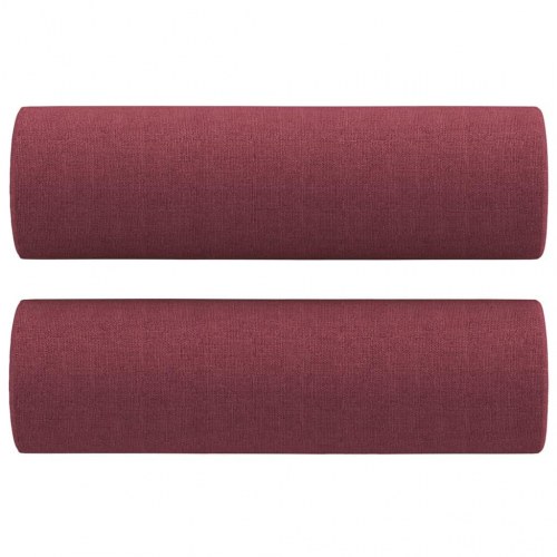 3-personers sofa med pyntepuder - stof, vinrød, 180 cm