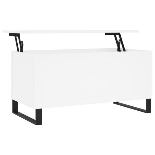 Sofabord 90x44,5x45 cm konstrueret træ hvid