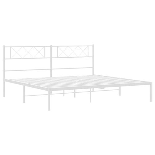 Sengeramme med sengegavl 180x200 cm metal hvid