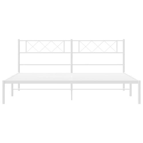 Sengeramme med sengegavl 180x200 cm metal hvid
