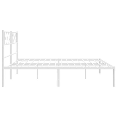 Sengeramme med sengegavl 180x200 cm metal hvid