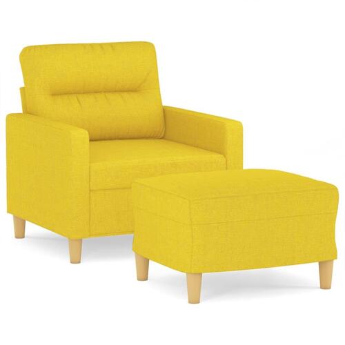 Sofastol med fodskammel 60 cm stof Lysegul