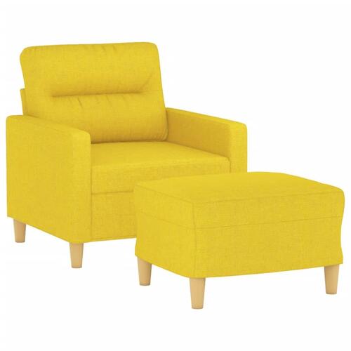 Sofastol med fodskammel 60 cm stof Lysegul
