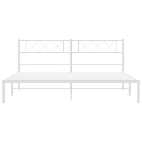 Sengeramme med sengegavl 183x213 cm metal hvid