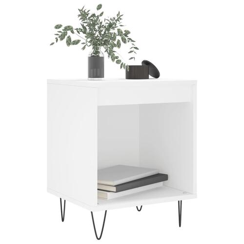 Sengeborde 2 stk. 40x35x50 cm konstrueret træ hvid