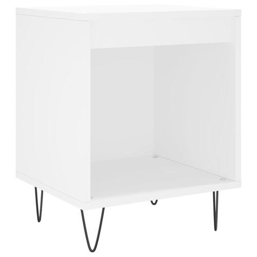 Sengeborde 2 stk. 40x35x50 cm konstrueret træ hvid