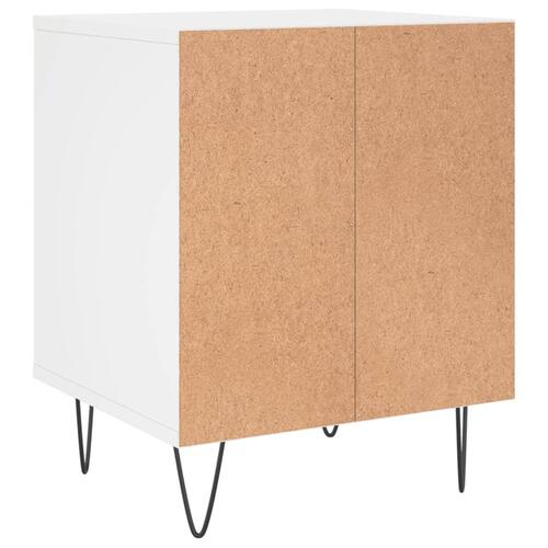 Sengeborde 2 stk. 40x35x50 cm konstrueret træ hvid