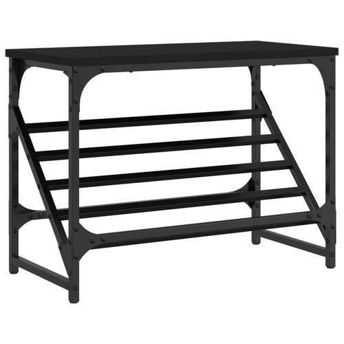 Skostativ 60x30x45 cm konstrueret træ sort